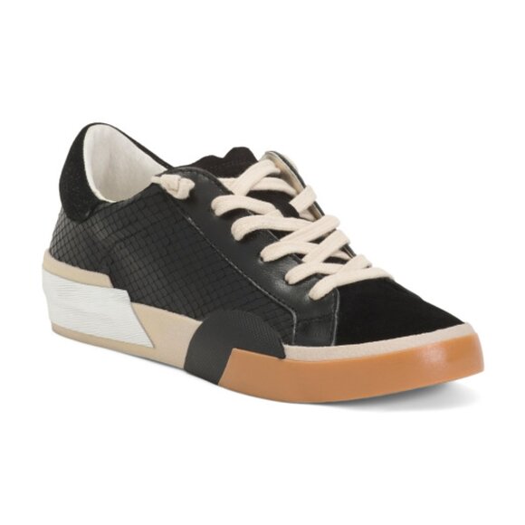 NEW Dolce Vita Zina Court Sneakers - Leather For Women in Black Silver 1125 3S7M - Picture 9 of 9